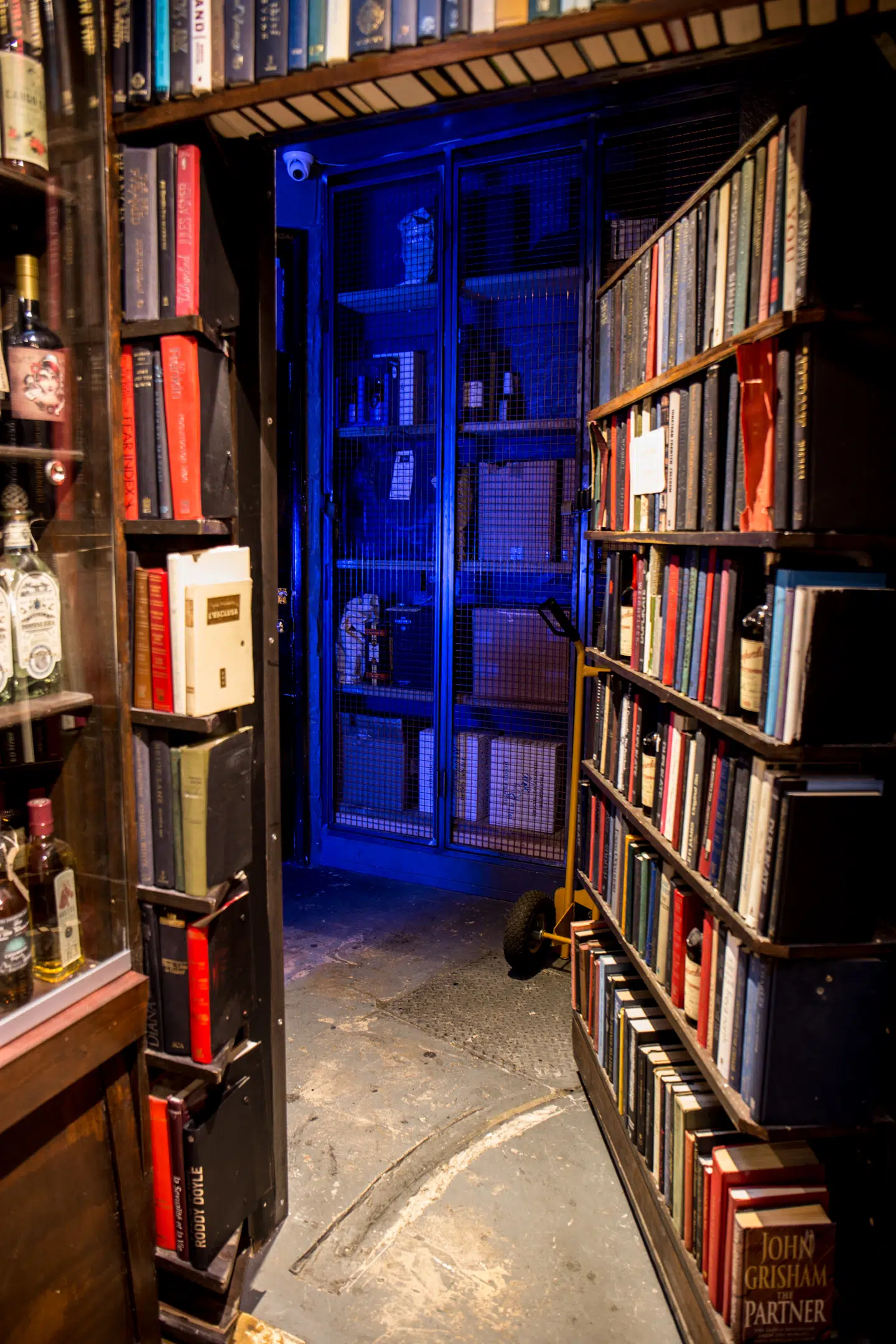 Bag bogreolen hos Milroy's of Soho gemmer The Vault sig. Hold øje med udsmideren: En lille Jack Russell-terrier, der gerne drikker med i baren.