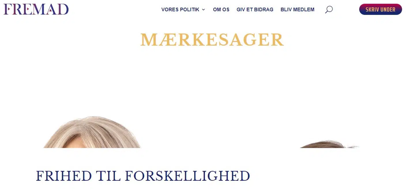 Et skærmbillede af de to hårtotter, der præsenterer Fremads politiske mærkesager fra partiet Fremad.