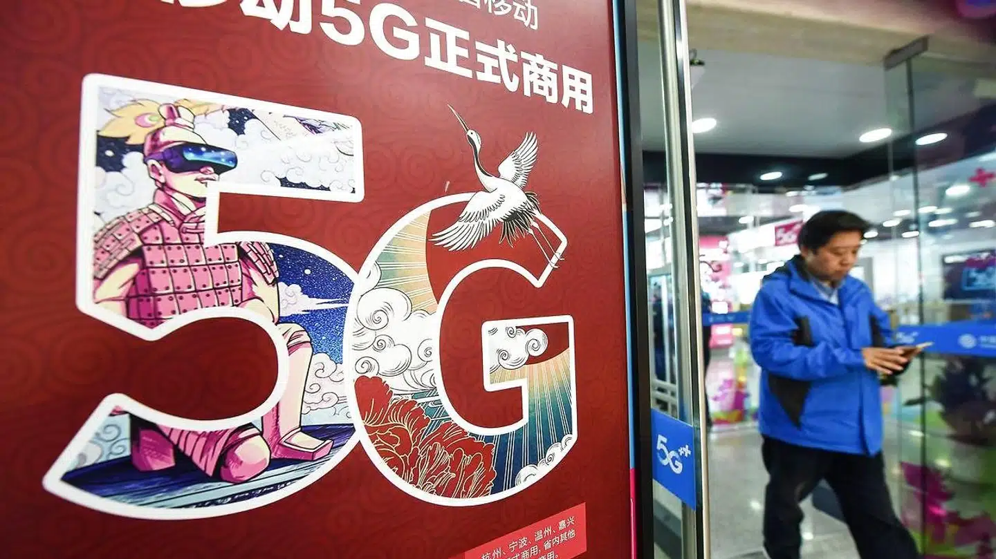 De tre store kinesiske teleselskaber, alle ejet af staten, åbnede fredag for deres 5G-mobilnet. Arkivfoto: AFP/Ritzau Scanpix