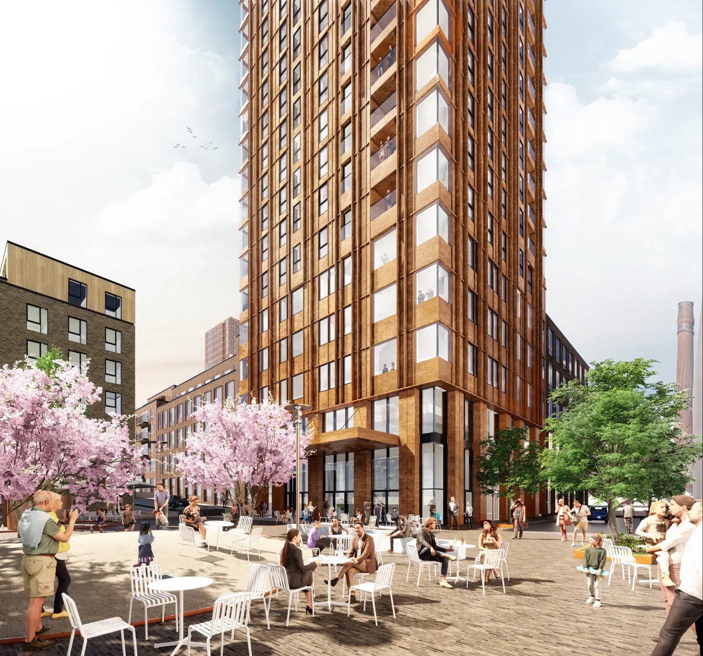 Pladsen foran Pasteur Tårn, som den kunne tage sig ud på en forårsdag.