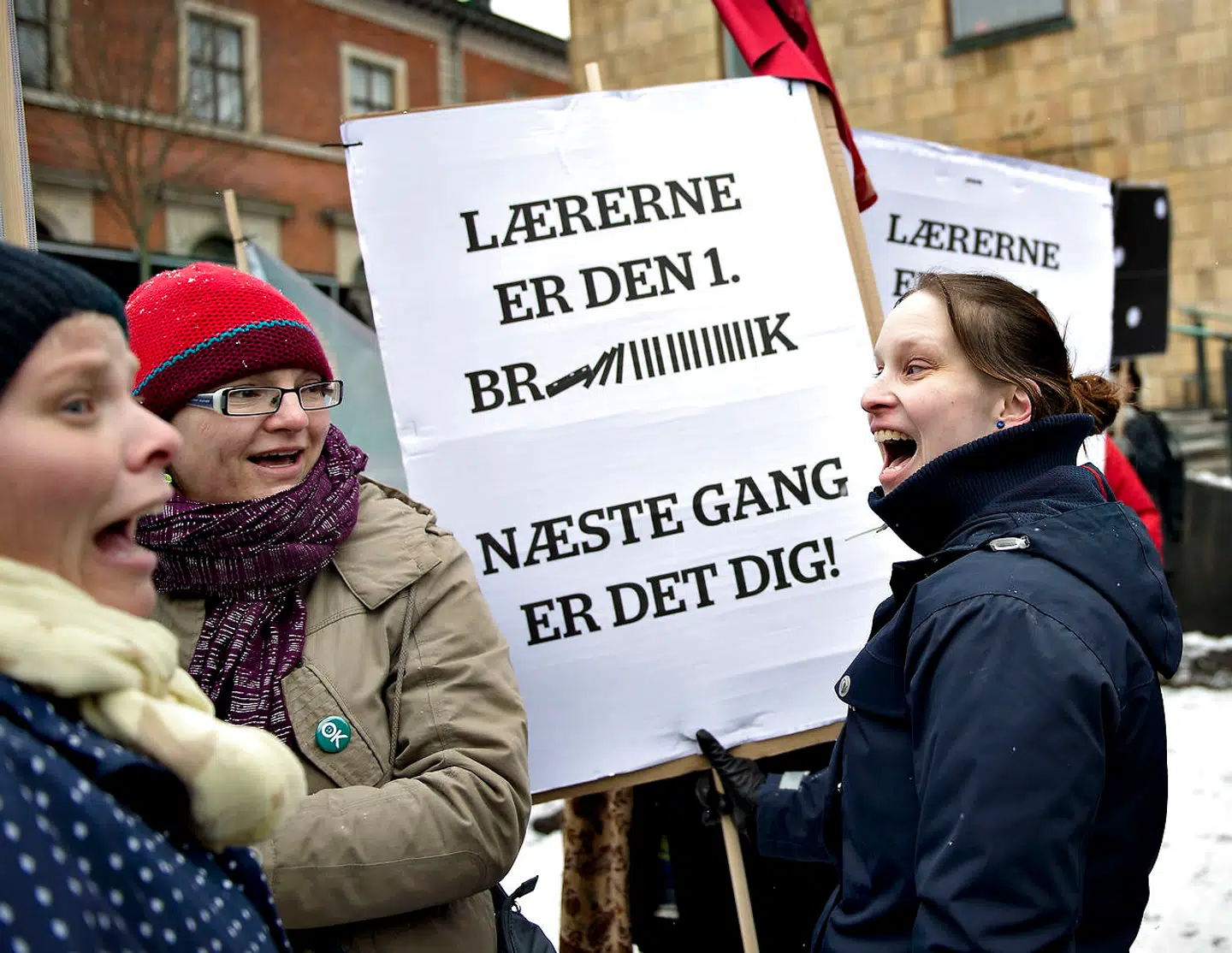 Når bølgerne går højt, som f.eks. da folkeskolereformen blev indført i 2014, går vrede lærere på gaden i demonstrationer. Arkivfoto: Henning Bagger/Ritzau Scanpix