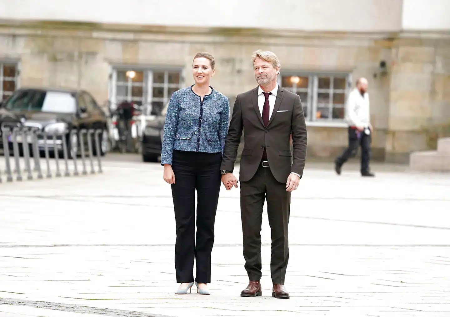 Statsminister Mette Frederiksen og hendes kæreste Bo Tengberg. Folketingets medlemmer ankommer til gudstjeneste i Christiansborg Slotskirke, tirsdag den 1. oktober 2019.