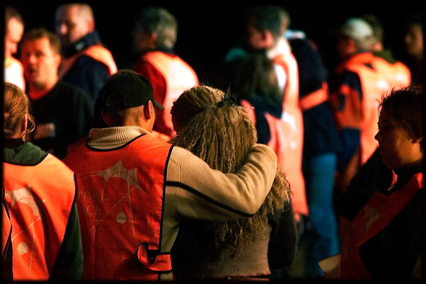 Et billede fra Roskilde Festivalens Orange Scene kort efter ulykken i 2000, hvor ni mennesker omkom.