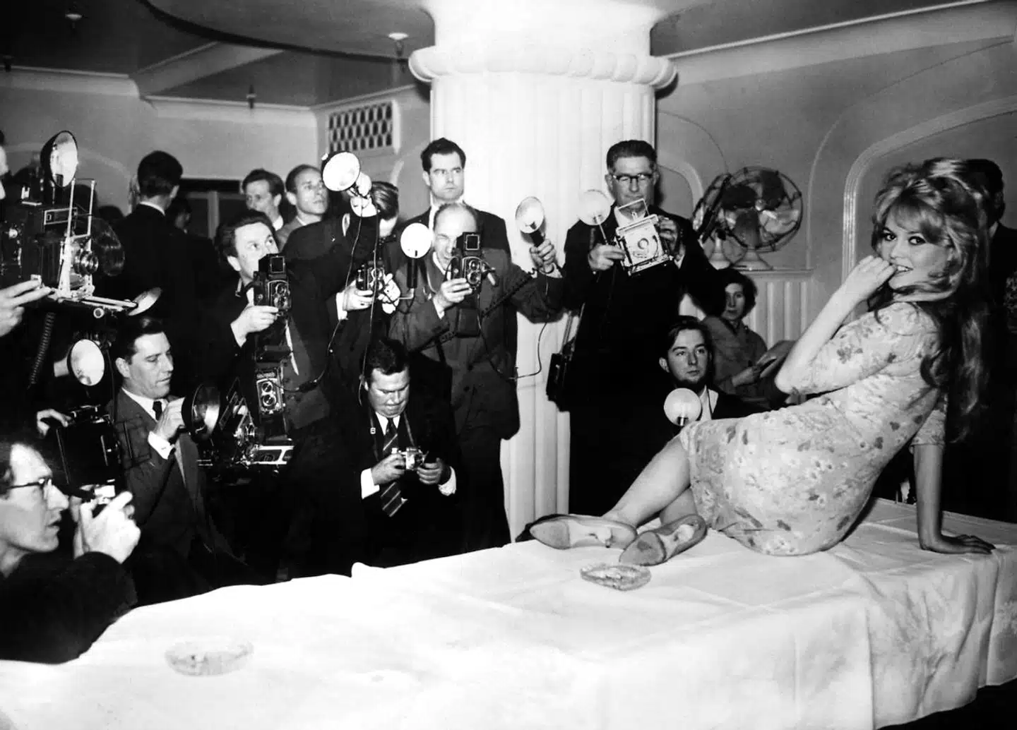 Timeglasfiguren og morgenhåret er på plads, og Brigitte Bardot har intet problem med at tiltrække sig opmærksomhed i London i 1959. I dag har Brigitte Bardot skabt et image langt væk fra det sexede - med højredrejede politiske meninger og militant dyreaktivisme.