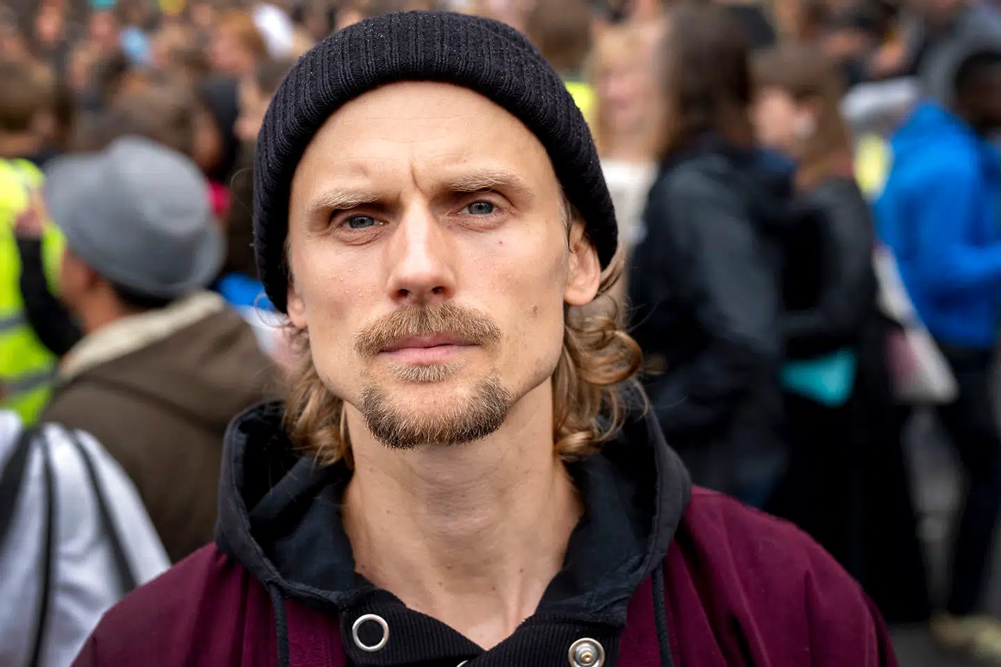 Musikeren Asger Beck var med på Rådhuspladsen i København.