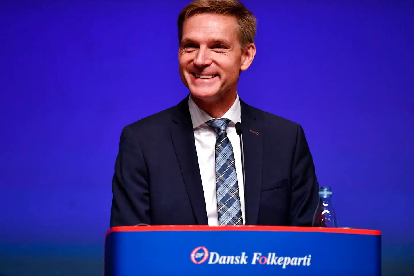 Kristian Thulesen Dahl på talerstolen ved Dansk Folkepartis årsmøde i Herning Kongrescenter, lørdag den 14. september 2019. (Foto: Ernst van Norde/Scanpix 2019)