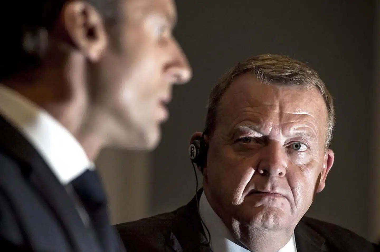 Den franske præsident Emmanuel Macron til pressemøde med fhv. statsminister Lars Løkke Rasmussen i forbindelse med den franske præsidents officielle statsbesøg i København.