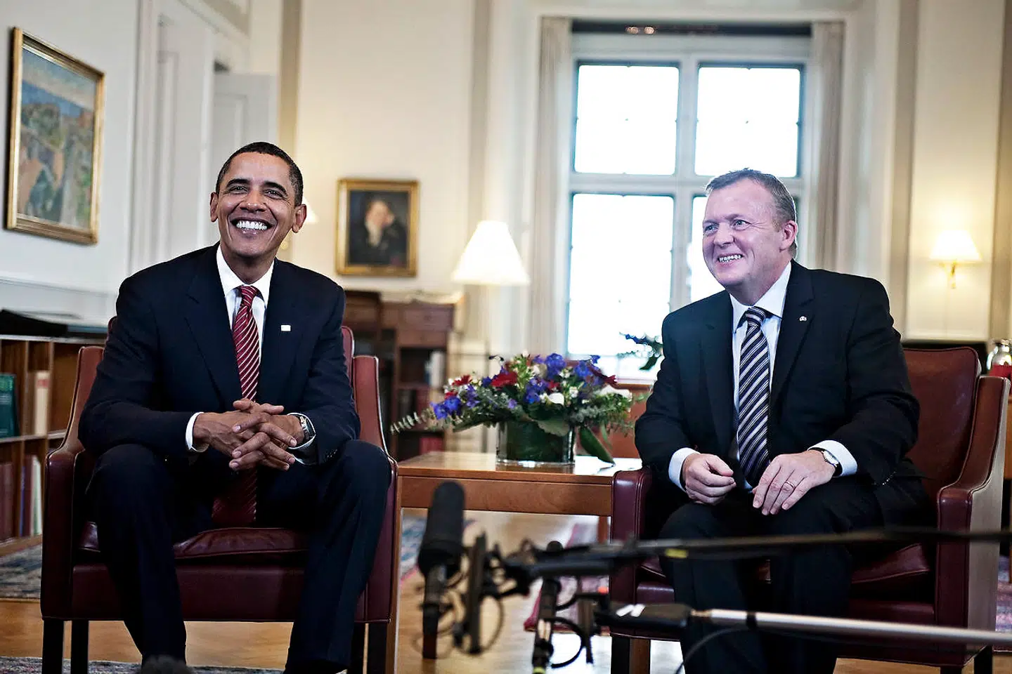 Statsminister Lars Løkke Rasmussen mødtes med USAs præsident Barack Obama 2. oktober 2009 i Statsministeriet.