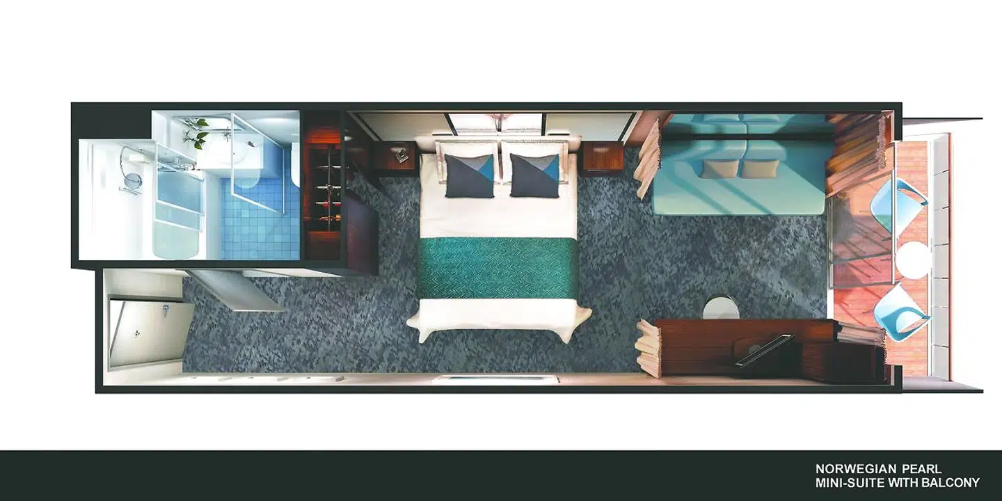 Deres udsendtes lækre kahyt, set fra oven.