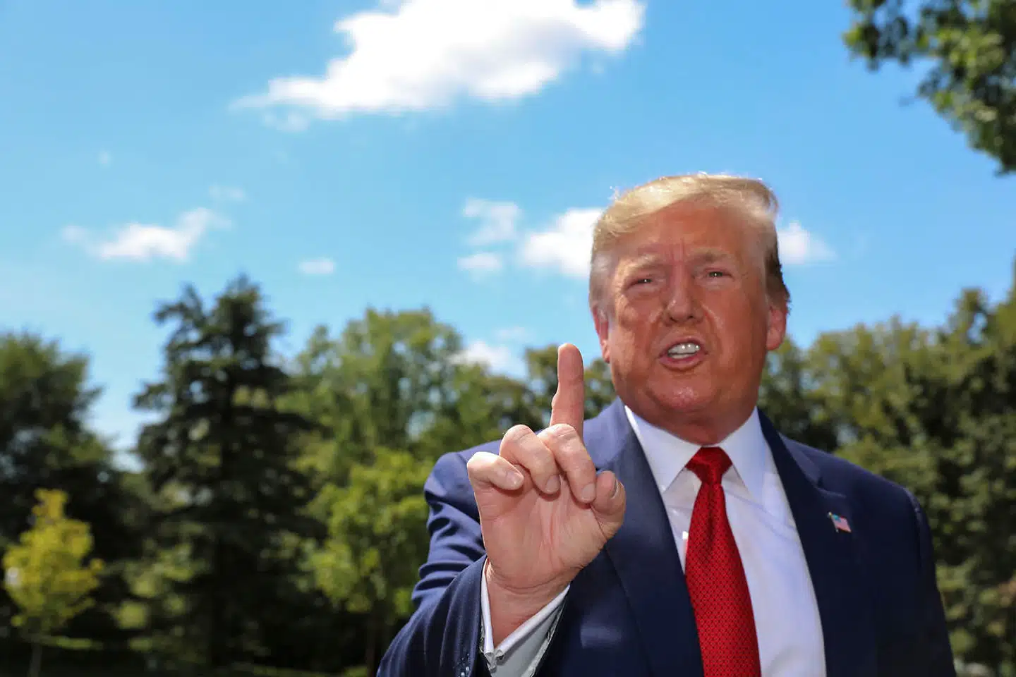 USAs præsident Donald Trump kritiserer statsminister Mette Frederiksen for at kalde hans forslag for absurd og sagde, at sådan taler man ikke til den amerikanske præsident. REUTERS/Tasos Katopodis