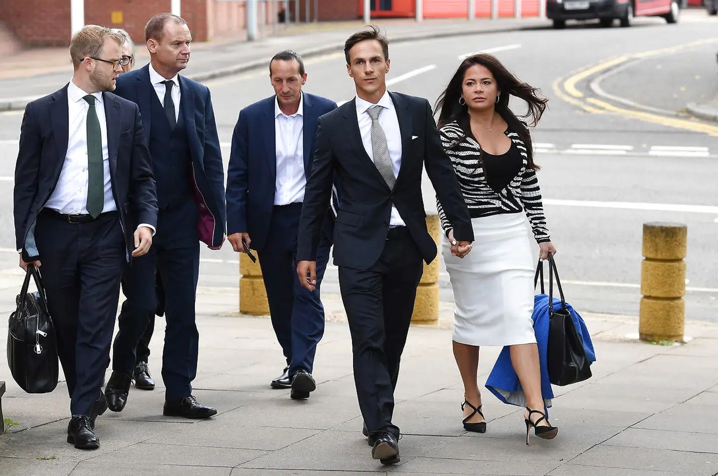 Thorbjørn Olesen foran Uxbridge Magistrates Court i det vestlige London d. 21. August 2019. Han nægter sig skyldig i alle anklager om ulovlig opførsel på et fly.