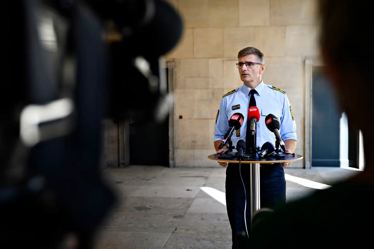 Pressebriefing ved chefpolitiinspektør Jørgen Bergen Skov med nyt i sagen om eksplosionen ved Skattestyrelsen tirsdag aften i sidste uge, onsdag den 14. august.