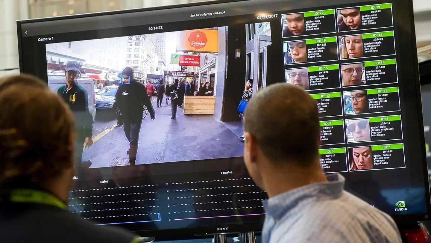 I USA bruger ordensmagten flere steder software til ansigtsgenkendelse. Her ses en demonstration ved en teknologikonference i Washington D.C.