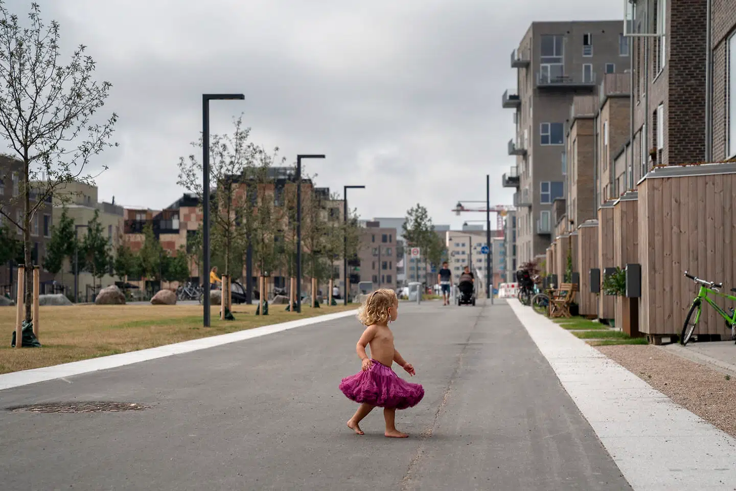Der er masser af børn i Ørestad Syd – og ikke mange biler.
