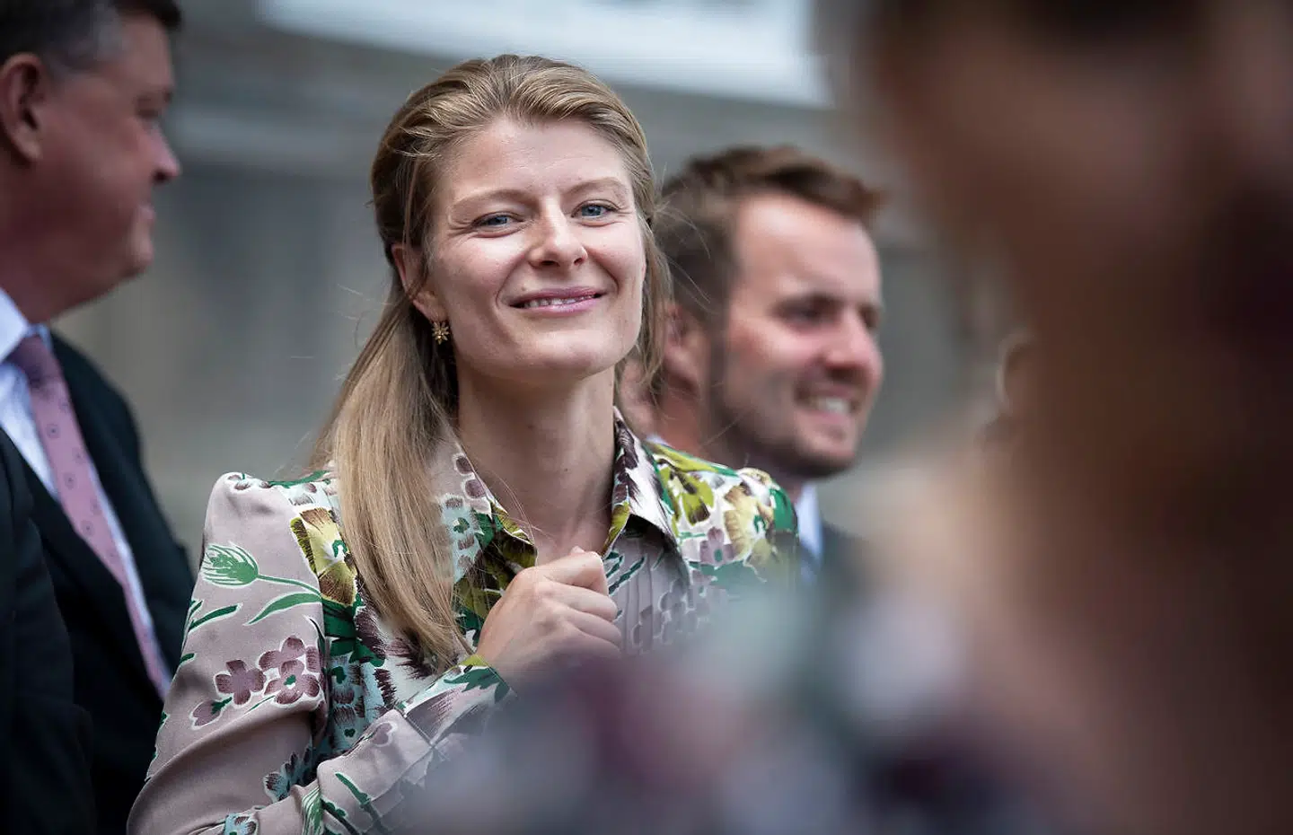 Ane Halsboe-Jørgensen under præsentationen af den nye S-regering på Amalienborg i København.