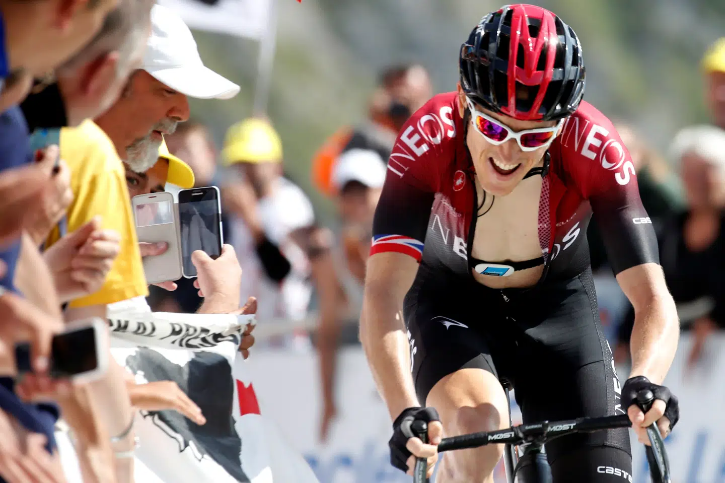 Geraint Thomas tabte 36 sekunder på etapen til Tourmalet. Christian Hartmann/Reuters
