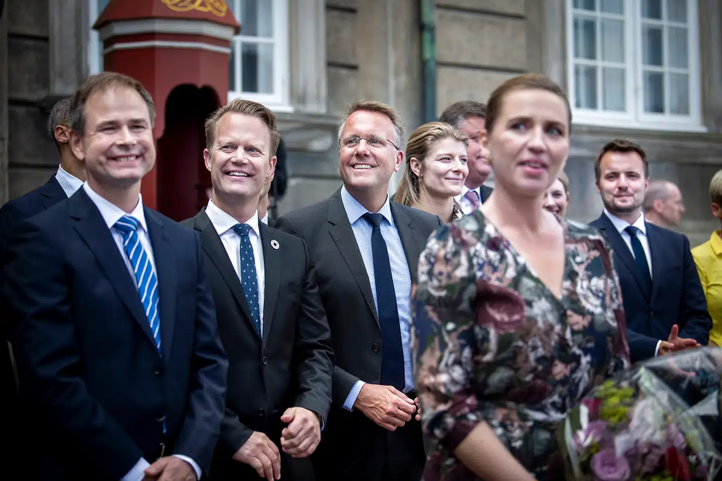 Statsminister Mette Frederiksen præsenterede i juni sin nye S-regering på Amalienborg. Bag hende ses (fra venstre) finansminister Nicolai Wammen, udenrigsminister Jeppe Kofod og skatteminister Morten Bødskov, der alle har fået sæde i regeringens magtfulde udvalg.