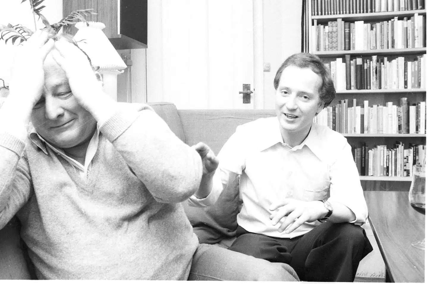 Historisk billede af far og søn. Roy Hurtigkarl (tv.) og Jan Hurtigkarl.