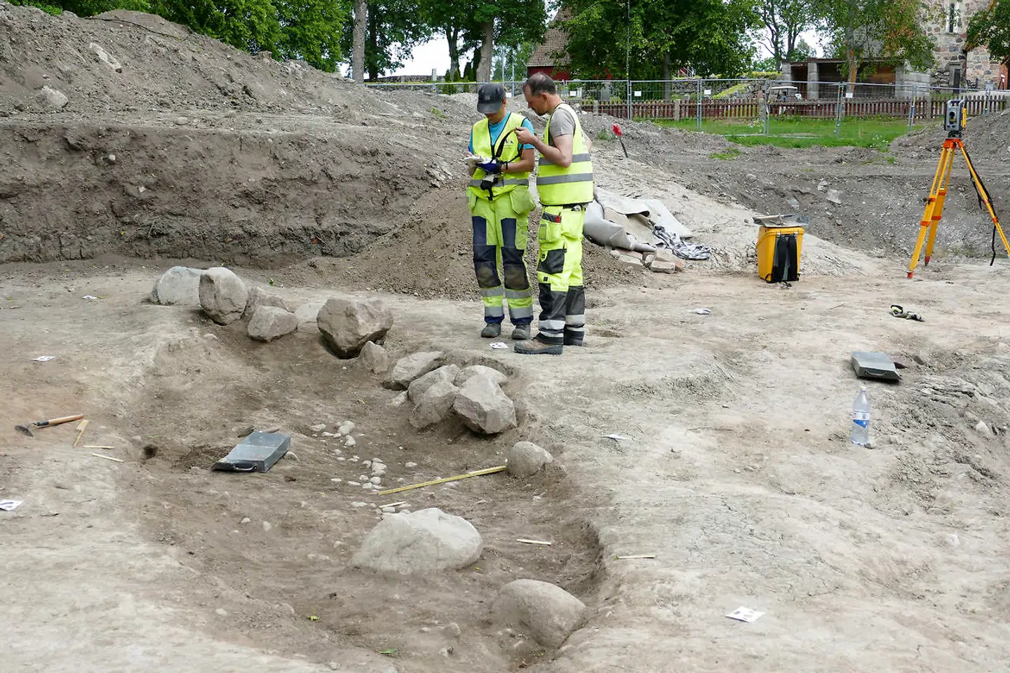 Vikingeskib fundet i forbindelse med udgravningen af Uppsalas kirke.