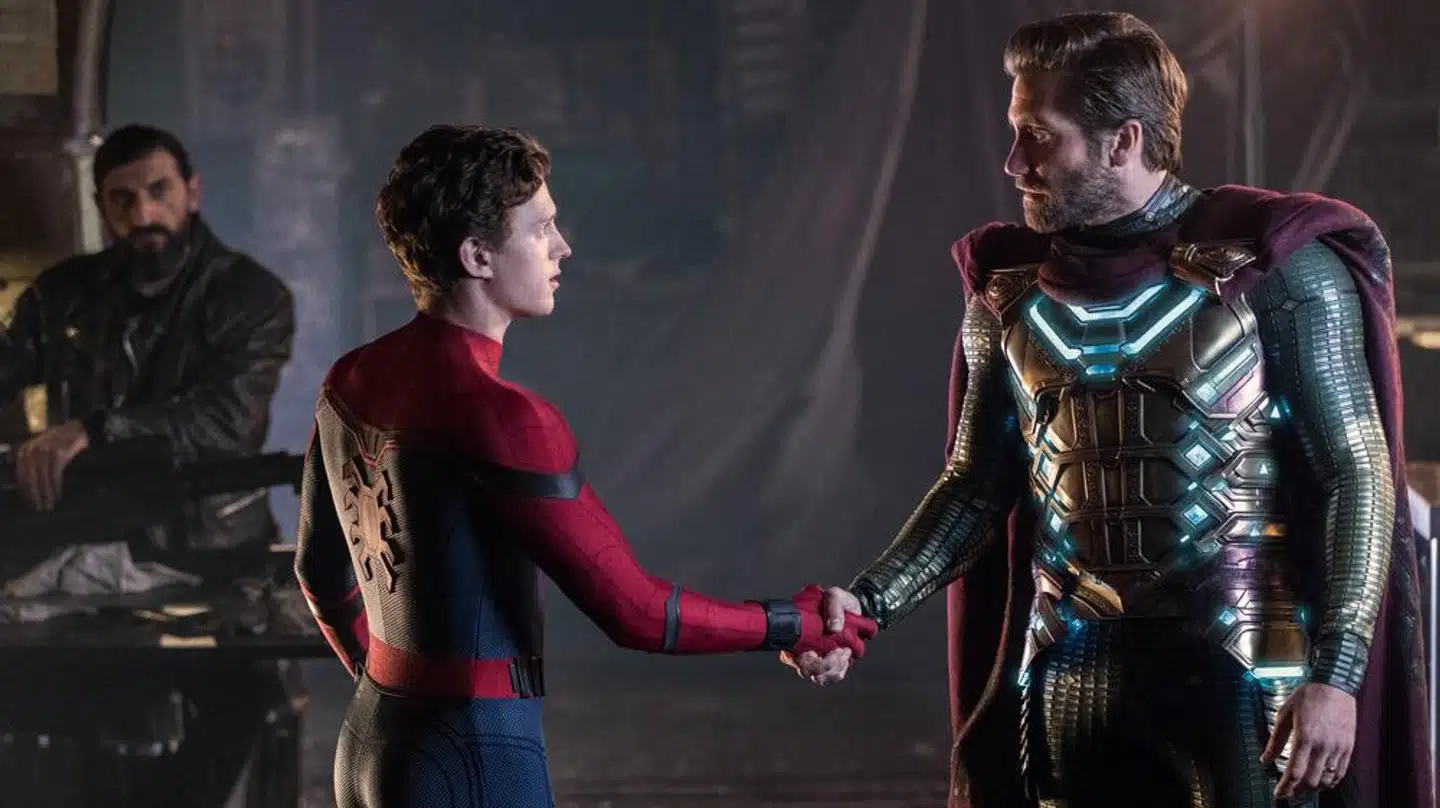 Numan Acar, Tom Holland og Jake Gyllenhaal i »Spider-man: Far From Home«