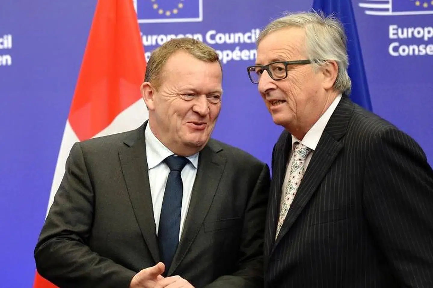 Statsminister Lars Løkke Rasmussen sammen med Jean-Claude Juncker.