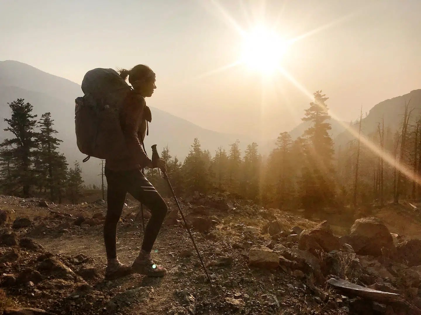Journalist Gitte Holtze har været på adskillige længere rejse med ingen andre end sig selv som selskab. Her på den over 4.000 kilometer lange Pacific Crest Trail-vandrerute i det vestlige USA.