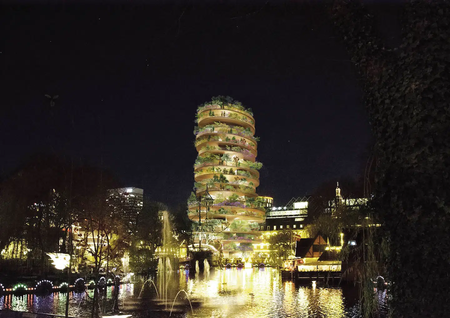 Politikerne skal også tage stilling til et 70 meter højt hotel på 18 etager inde i parken, som arkitekten Bjarke Ingels står bag.