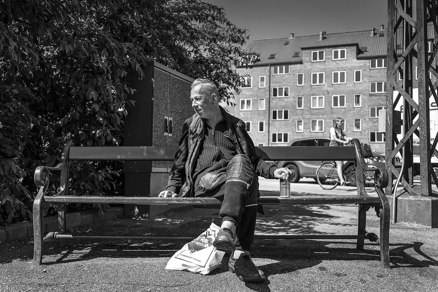 Bjarne Andersen, 56 år, har brugt bænken i krydset mellem Tuborgvej og Tagensvej i 20 år.