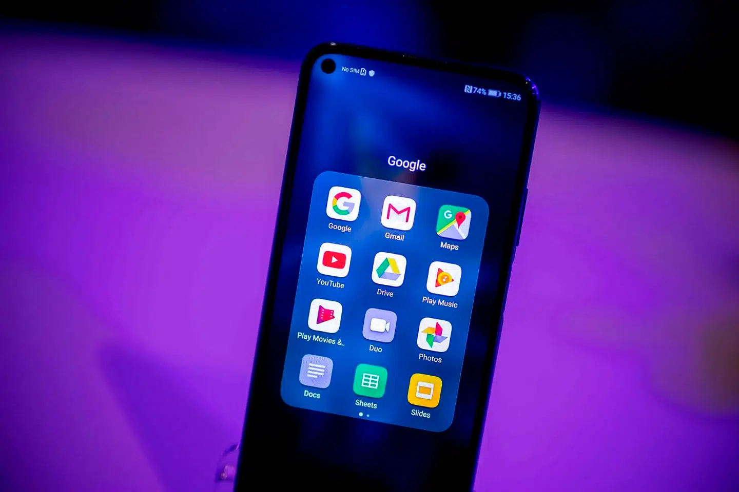 Her ses de medfølgende Google-apper på Honor 20, der er Huaweis seneste skud på stammen. De vil alle stoppe med at virke efter indfasningsperioden for forbuddet 19. august.