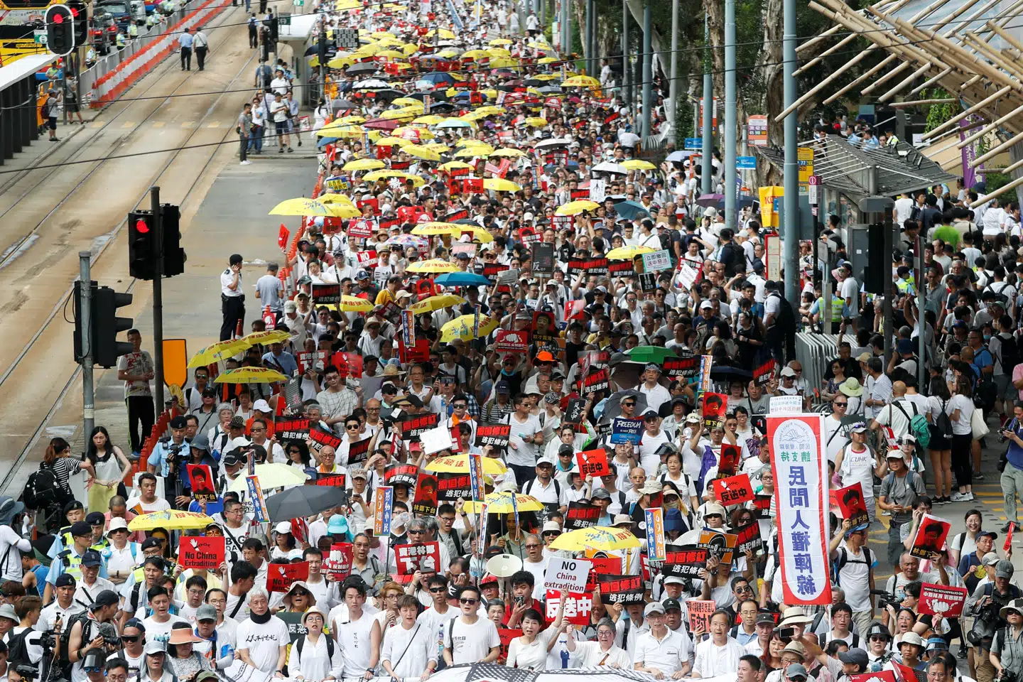 Søndag ventes 500.000 at protestere mod et forslag til en ny udleveringslov i Hongkong. Tyrone Siu/Reuters