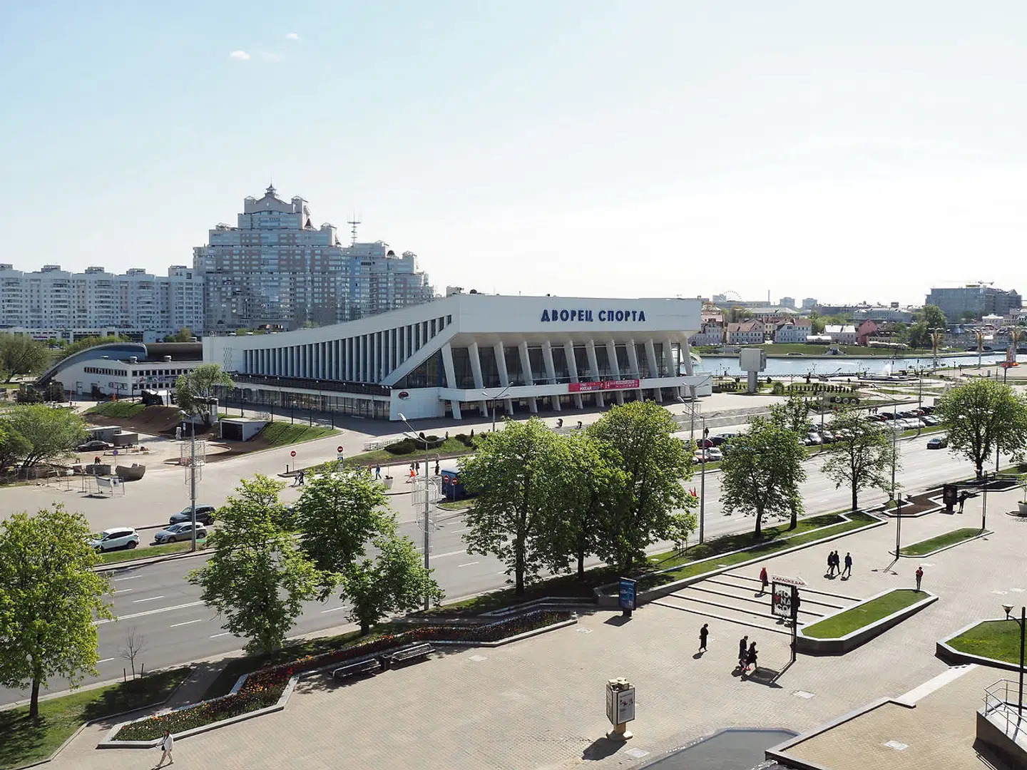 Sportspaladset i Minsk blev bygget i 1963 og er et eksempel på den sovjetiske arkitektur, der ses overalt i den hviderussiske hovedstad.
