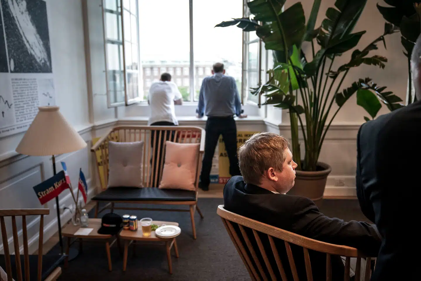 Partileder for Stram Kurs, Rasmus Paludan, på Christiansborg til folketingsvalget 2019.