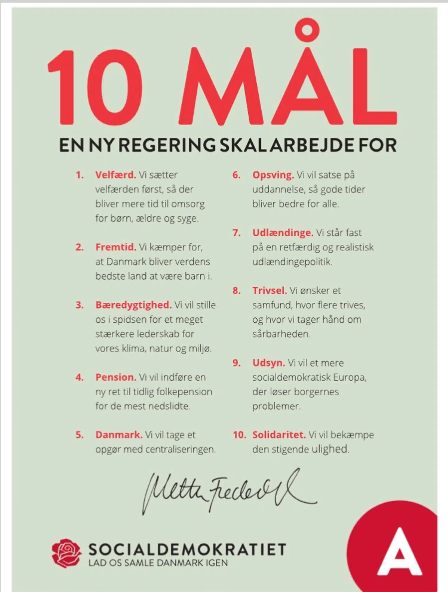 Annonce fra Socialdemokratiet i dagens udgave af Berlingske