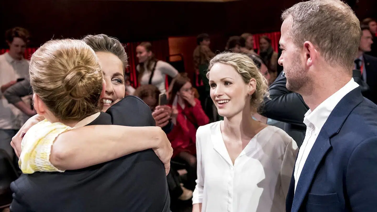 Mette Frederiksen, Pia Olsen Dyhr, Pernille Skipper og Morten Østergaard under partilederrunden Demokratiets Aften hos Danmarks Radio i DR Byen i København, hvor klimaet var et af de emner, der med afstand blev debatteret mest. Efter valget skal Mette Frederiksen kunne få en aftale med de tre kollegaer om klimaet for at blive statsminister.