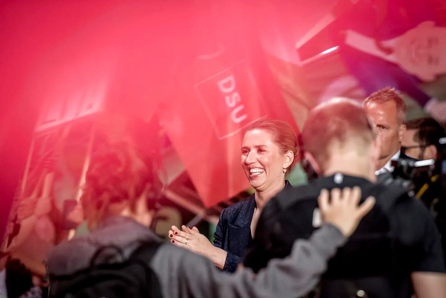 Mette Frederiksen fra Socialdemokratiet ankommer til 'Det sidste ord' partilederdebat i TV 2s studie på Københavns Hovedbanegård tirsdag den 4. juni 2019.. (Foto: Mads Claus Rasmussen/Ritzau Scanpix)