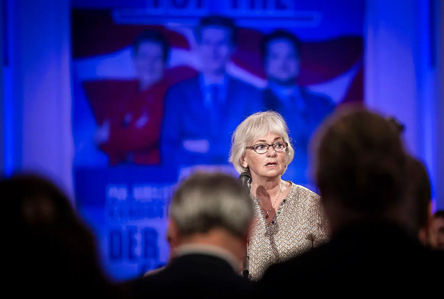 Pia Kjærsgaard ved valgfesten efter europaparlamentsvalget.