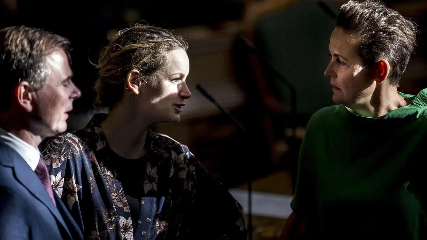 Nicolai Wammen (S), Pernille Skipper (EL) og Pia Olsen Dyhr (SF) under Folketingets afslutningsdebat på Christiansborg i København, onsdag den 30. maj 2018.