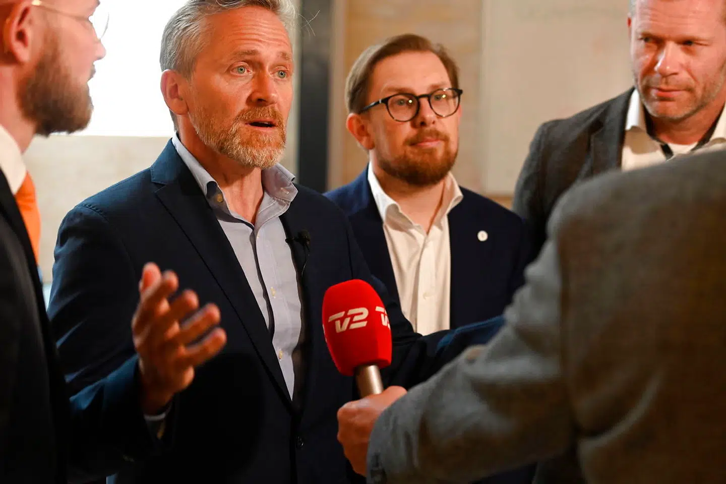 Partiformand Anders Samuelsen, Simon Emil Ammitzbøll-Bille og Joachim B. Olsen deltager, når Liberal Alliance præsenterer iværksætterudspil hos iværksætter Toke Kruse, som ejer Billy og Bilagscan i København, fredag den 31. maj 2019.