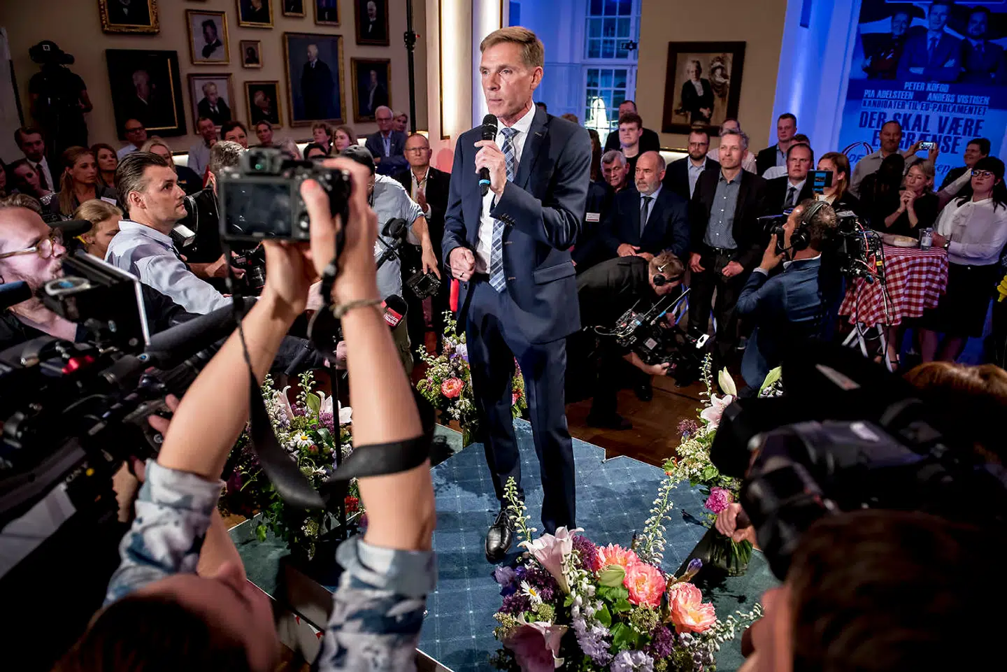 Valgfest hos Dansk Folkeparti på Christiansborg til Europa-Parlamentsvalget. Partiet fik massiv tilbagegang og gik fra fire til ét mandat.