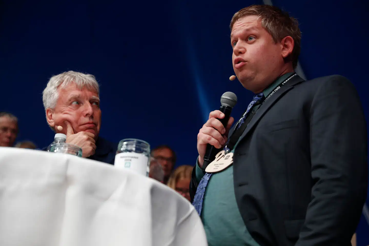 Uffe Elbæk (Alternativet) og Rasmus Paludan på Naturmødet 2019 i Hirtshals 23. maj.
