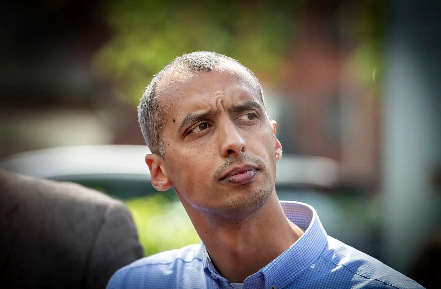 FV19: Morten Messerschmidt (DF), Inger Støjberg (V), Mattias Tesfaye (S) og Karsten Hønge (SF) til valgdebat på Brønshøj Torv, torsdag den 23. maj 2019.. (Foto: Liselotte Sabroe/Ritzau Scanpix)