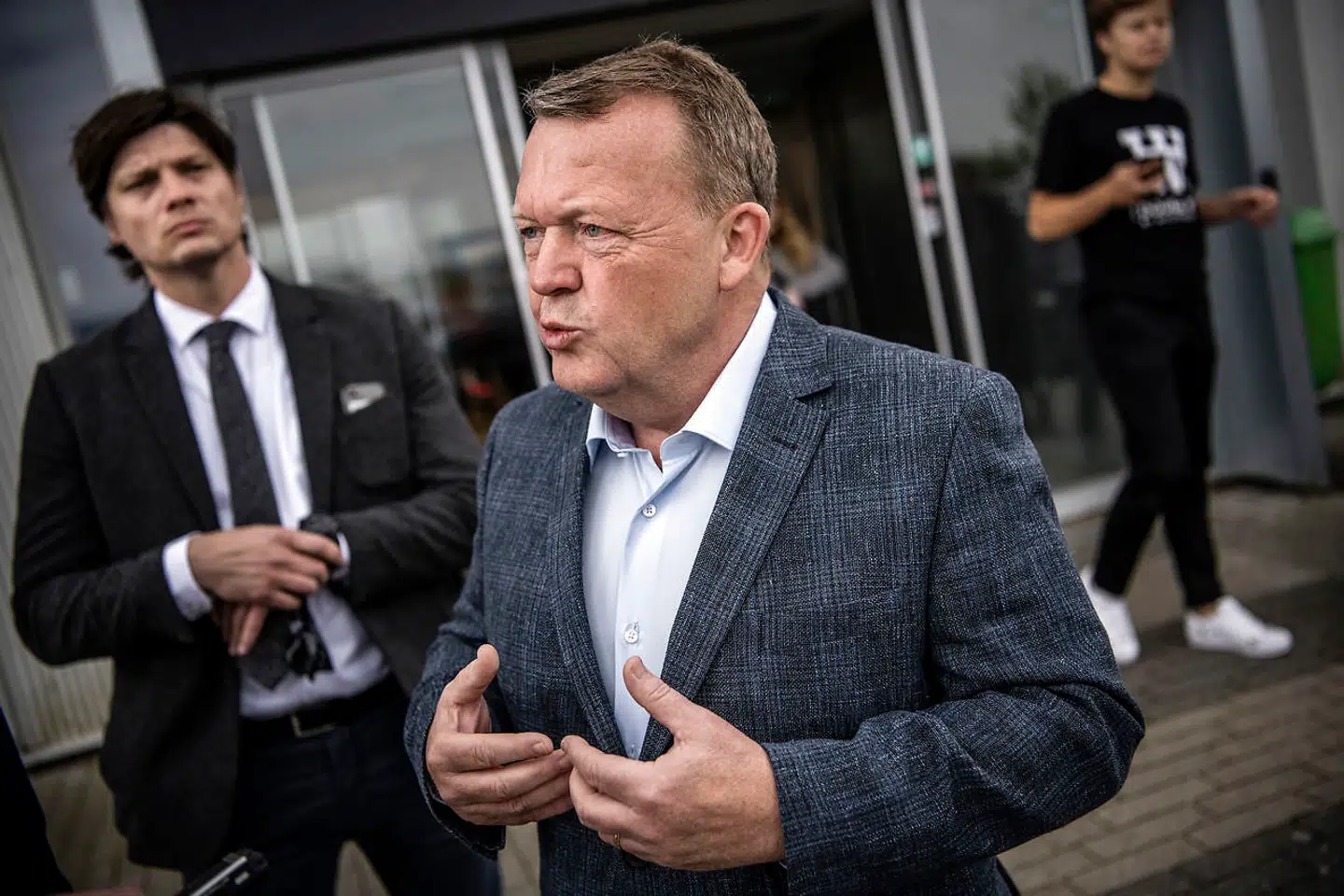 Berlingske fangede statsminister Lars Løkke Rasmussen efter hans besøg på Zealand Business College i Næstved. Her afviste hans Dansk Folkepartis krav om asylstop i næste valgperiode.