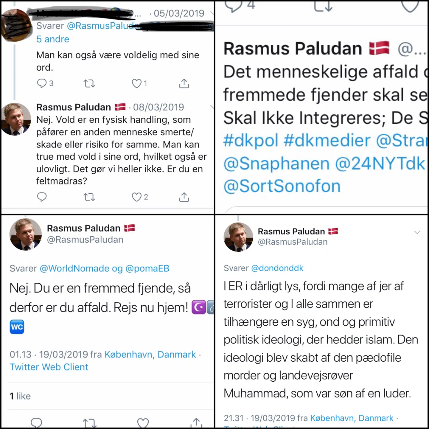 Tweets fra Paludans hånd.