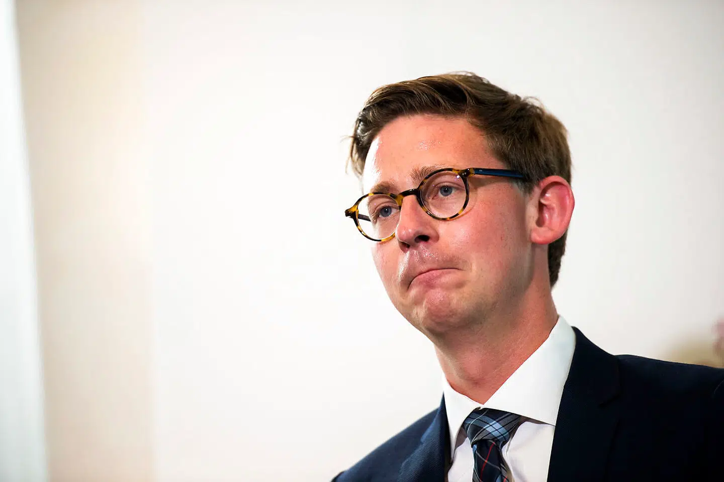 Skatteminister Karsten Lauritzen præsenterer planerne for fremtidens skattevæsen på et pressemøde t i lokale Pro-D i Provianthuset ved Christiansborg. d. 26. august 2016. (Foto: Ólafur Steinar Gestsson/Scanpix 2016)