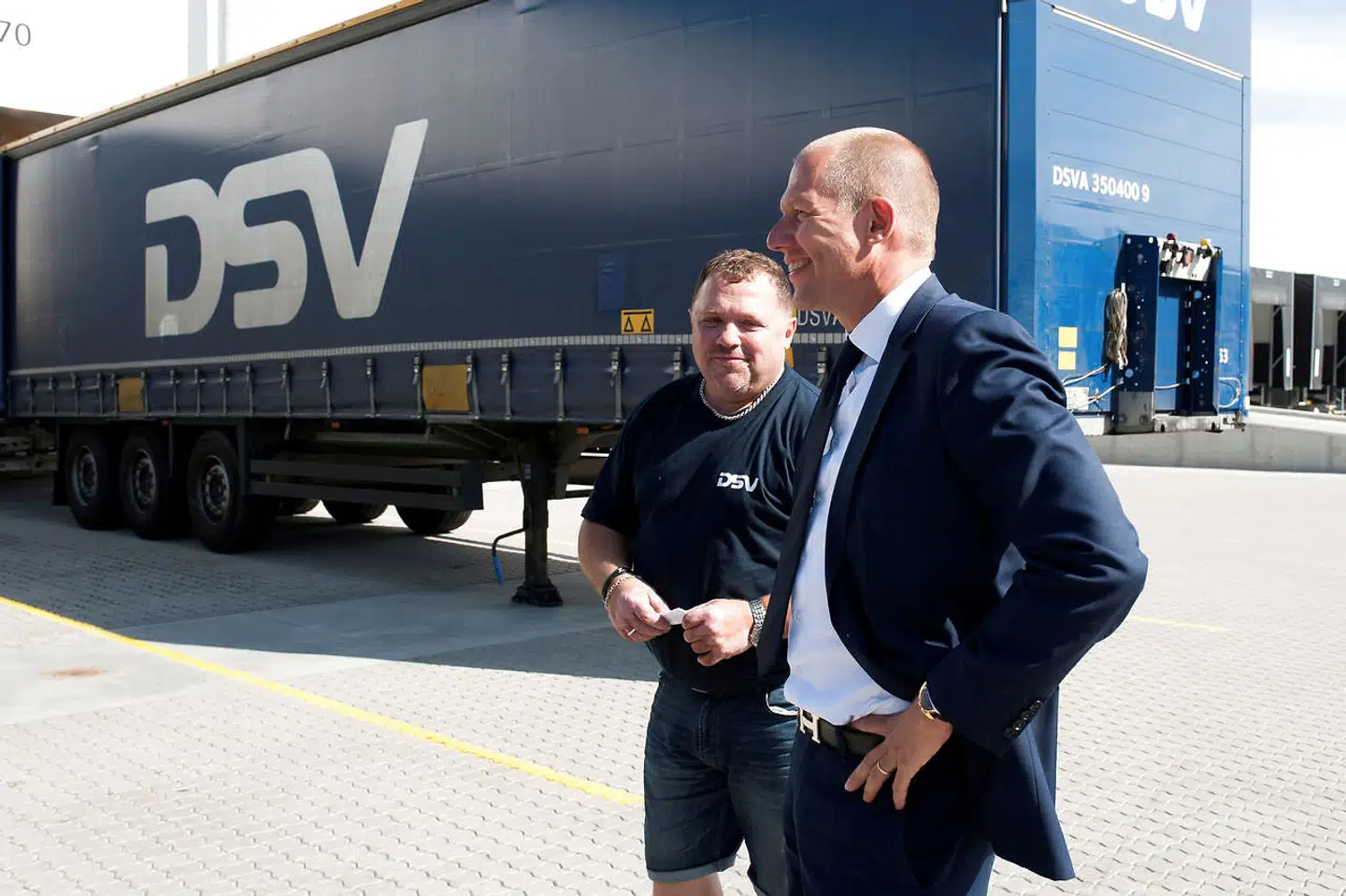 Transportkoncernen DSV 's administrerende direktør, Jens Bjørn Andersen, glæder sig over de regnskabsmæssige bedrifter i første kvartal.