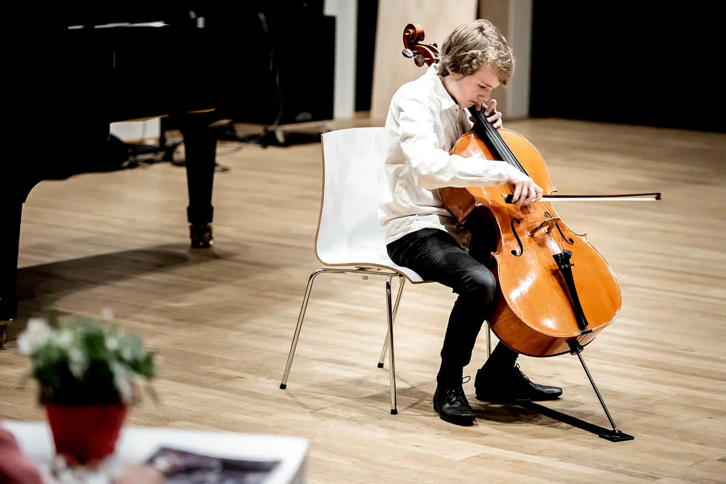 Nikolai Rosborg Germer på cello har store ambitioner for sin musikalske fremtid.