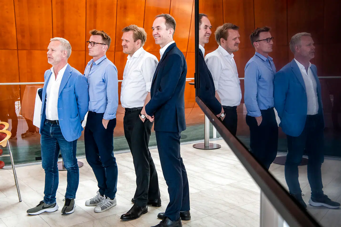 Fire mand frem for et teater: Det Kongelige Teater præsenterede torsdag programmet for den kommende sæsons opera, ballet og skuespil. Fra venstre skuespilchef Morten Kirkskov, balletmester Nikolaj Hübbe, teaterchef Kasper Holten og operachef John Fulljames.