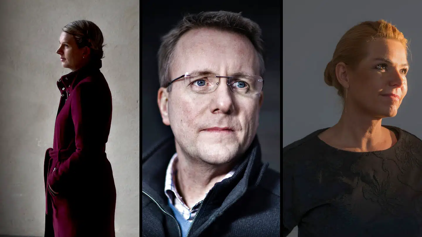 Et politisk flertal ønsker strengere straffe for trusler mod politikere og debatterer. Her ses Mette Abildgaard (K), Morten Bødskov (S) samt udlændingeminister Inger Støjberg (V), der alle har oplevet at modtage trusler.