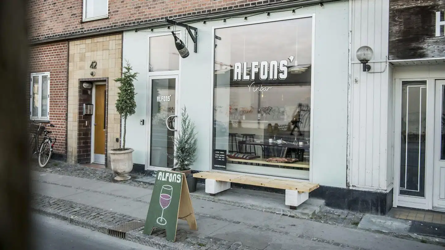 Vinbaren Alfons' på Skelbækgade på Vesterbro i København.