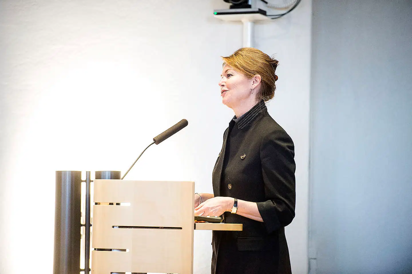 Lise Kingo blev kaldt »Mother Theresa« og »ypperstepræstinden« af sine meddirektionskolleger i Novo Nordisk. Her taler hun som administrerende direktør for FNs Global Compact ved en konference i december 2017.